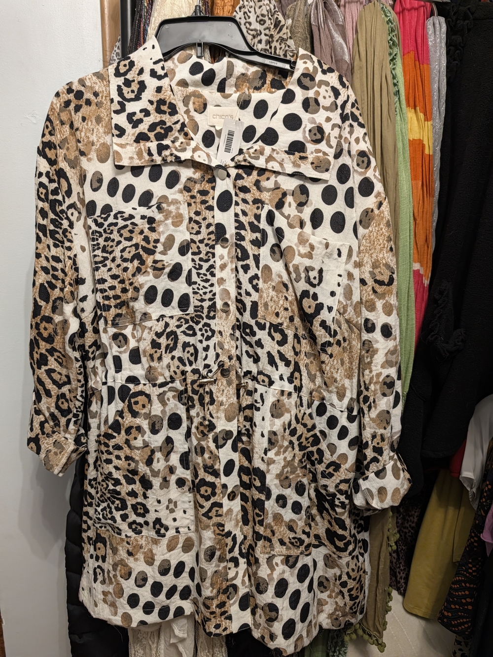 NEW WITH TAGS Chico’s Animal Anorak Jacket Size 3 XL – $70
